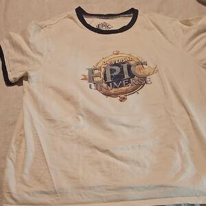 Universal Studios Epic Universe Cream and Black Tee